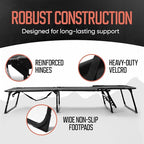 Outdoor Lounge Chair | Extra Large Portable cot incl Leg Raising adjustability | Easy Setup & Takedown | Supports Adults up to 300 lb | Ideal for Camping Patio, Balcony, Beach & More