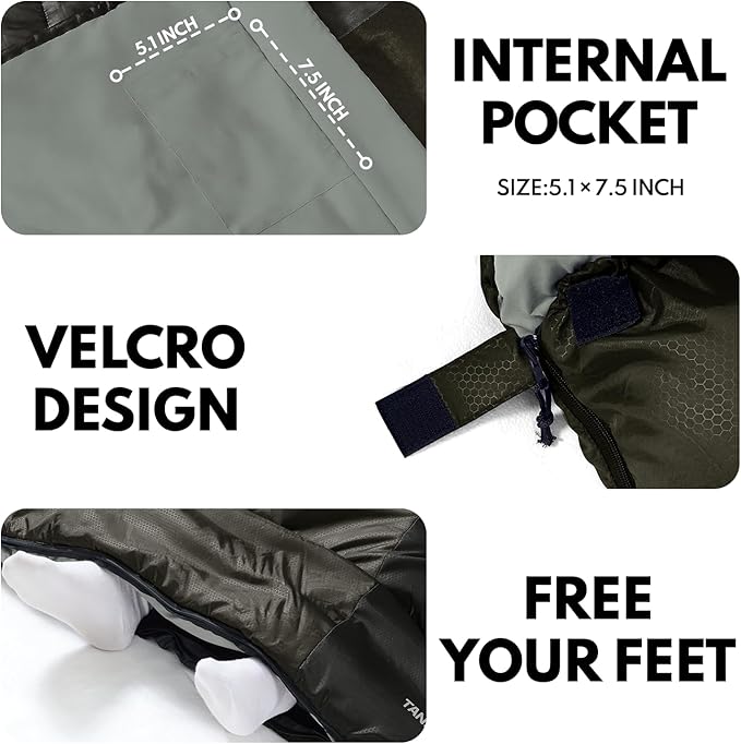 XXL Sleeping Bags for Adults Warm Weather,Camping Sleeping Bag for Kids with Compression Sack,4 Season Camping Essentials Gear for Hiking,Traveling,Outdoor,Backpacking,Climbing