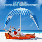 Beach Shelter Umbrella Premiere UPF 50+ Umbrella Shelter for Sun and Rain Protection for Adult (10-Foot,Blue Stripe)