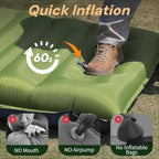4 Inch Thick Camping Sleeping Pad with Internal Straps - R Value 4.0 for 4 Seasons, Lightweight Sleeping Mat for Hiking, Backpacking, Travel