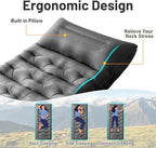KASBAH Camping Sleeping Pad,Extra Wide 6 inch Thick Inflatable Sleeping Pads with Built-in Foot Pump and Pillow,Ultralight Camping Mat Gear for Outdoor Hiking,Camping
