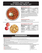 Heaven's Harvest Self-Heating Emergency Meal Kit (10 Year Shelf Life) — Tastier than MRE Meals & Ready-To-Eat in Minutes! Just add water to activate the “cooking” process. (Veggie Chili) (6-Pack)