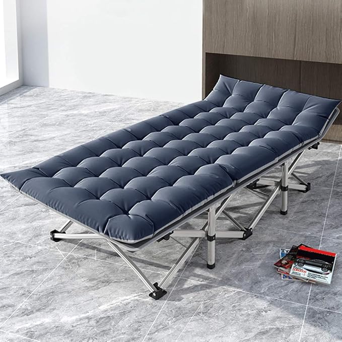 NAIZEA Folding Camping Cot for Adults, Heavy Duty Sleeping Cot with Mattress, Portable Military Cot, Double Layer Oxford Strong Heavy Duty Sleeping Cot, Supports Up to 600-880 lbs