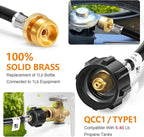 GasSaf 6FT Propane Hose, Propane Adapter Hose 1lb to 20lb Converter, Propane Tank Hose Suitable for Weber Q Grills, Blackstone Griddles, Coleman Stoves, Heaters & More