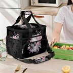 Skull Flower Floral Soft Cooler Bag Insulated Lunch Box for Men & Women, Large Leakproof Lunch Bag Portable Beach Cooler for Work, Picnic, Road Trips,Fishing, Travel, Camping,A-19