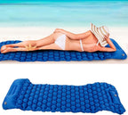 Camping Sleeping Pad Mat Foot Press Inflatable Cushion Mattress, Durably 40D Nylon TPU Laminate, Lightweight 700g, Compact Folding Size for Tent Hiking Travel (Blue)