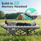Suteck Camping Cot, 32In XXL Folding Camping Cot Heavy Duty Sleeping Bed for Adults 1200D Double Layer Oxford Cots for Camping W/Pilllow Mattress Carry Bag for Home Office Nap Beach Travel, 900LBS