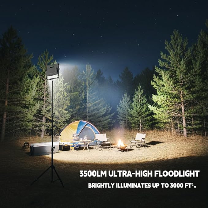 P8 Portable Rechargeable LED Camping Lantern & Work Light, IP67 Waterproof, 3500LM Ultra Bright, 20000mAh Battery, Magnetic Base & Hanging Hook for Outdoor, Job Site, Emergency