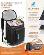 Capolo Cooler Backpack Insulated Waterproof for Women Men,36/45 Cans Lunch Backpack Coolers Leak Proof Soft Cooler Bag Ice Chest for Camping Beach