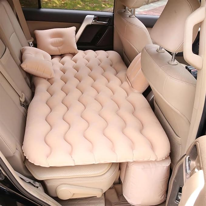 Camping Air Mattress, SUV Inflatable Mattress, Car Inflatable Bed 130x70cm, Flocking Pressure-Resistant PVC Mattress, Self-Driving Camping Sleeping Equipment (1 UK)
