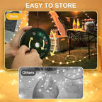 Camping String Lights, 4 in 1 Quick Storage 33FT Rechargeable Tent Lights with 9 Lighting Modes, Hanging Waterproof Portable Retractable LED Lamp for Outdoor, Patio, RV, Awning, Garden, Party