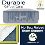 Nautica Home 20" Cloud Supreme Air Mattress with Zip-Off Pillowtop, Built-in Pump, Quick 2-Minute Inflation,Queen Size, Perfect for Guests, Travel, Camping, Durable Offset Coil Construction
