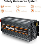 Power Inverter DC 24V to AC 110V/120V Converter with LCD Display Wireless Controller, Cable Pair,AC outlets USB.RV Travel,Suitable for Camping,and Off-Grid Solar Systems (6000w-24v)