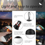 Camping Tent Lantern,LED Camping Lights,Portable Outdoor Waterproof Emergency Light Bulb,Camping Gear,Super Bright,Tent Lamp for Camping,Hiking,Party,Backpacking,Fishing,Power Failure,4 Packs(Black)