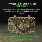 MODERN NEEDS Night Vision Cap Light –Compact, Clip-On Hat Flashlight Powered by AAA | Dual LED Modes for Camping & Hunting | Lightweight Hat Flashlight for Billed Hats Suitable for Outdoor use Camo