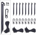 BEINUOYI Inflatable Replacement Accessories, 24pcs Black Plastic Stakes, Tethers & Hooks for Outdoor Tents, Camping, Gardens & Festive Decorations