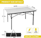 KingCamp Aluminum Folding Camp Table - Lightweight, Portable, Roll Up for Outdoor Camping, Picnic, Barbecue