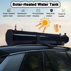 Pressurized Water Tank for Camping Shower, Solar Shower Roof Rack Mount Road Shower with Water Pipe & Shower Headt, Portable Camping Shower for Vehicle Truck SUV Sedan RV,30L/7.93gal