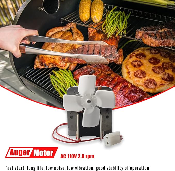 Pellet Grill Repair Kit,Upgraded 2.0 RPM Auger Motor, Induction Fan, Fire Burn Pot and Hot Rod Ignitor, Power Cord Compatible with Traeger/Pit Boss/Z Grills/Camp Chef Wood Pellet Grills