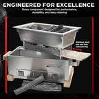 The Bincho Grill 16" Mini Yakitori Grill – Stainless Steel Mini Tabletop Charcoal BBQ with Charcoal Box, Optimized Airflow & Cool-Touch Base - Perfect for Japanese Grilling, Skewers, Meat, Seafood