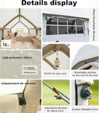 Inflatable Tent with Pump, Easy Set up Inflatable Camping Tent for 2-8 Persons, 4-Season Inflatable Tent, Glamping Outdoor Air Blow Up Tent, Family Camping Tent Grey1
