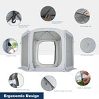 Poray Screen House Tent Pop Up Sun Shelter with Durable Mesh Zipper Doors,Portable Camping Tent 10 X 10 FT Screen Canopy Outdoor for Family Friends Party in Backyard,Park