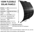 Solar Panel 150W/200W 36V Monocrystalline Lightweight Bendable Solar Panels 240° Ultra Flexible Solar Panel for Rv, Camping, Trailer, Camper, Yacht, Cabin,Tent and Other Scenes,150W