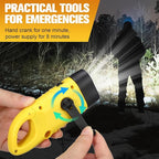 Leelosp 2 Pieces Hand Crank Flashlight Solar Powered Flashlight for Emergencies Dynamo Rechargeable LED Survival Light for Outdoor Sports Hiking Camping (Yellow)