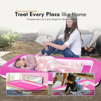 RAPTAVIS Kids Air Mattress Inflatable Toddler Travel Bed with Sides,Pink