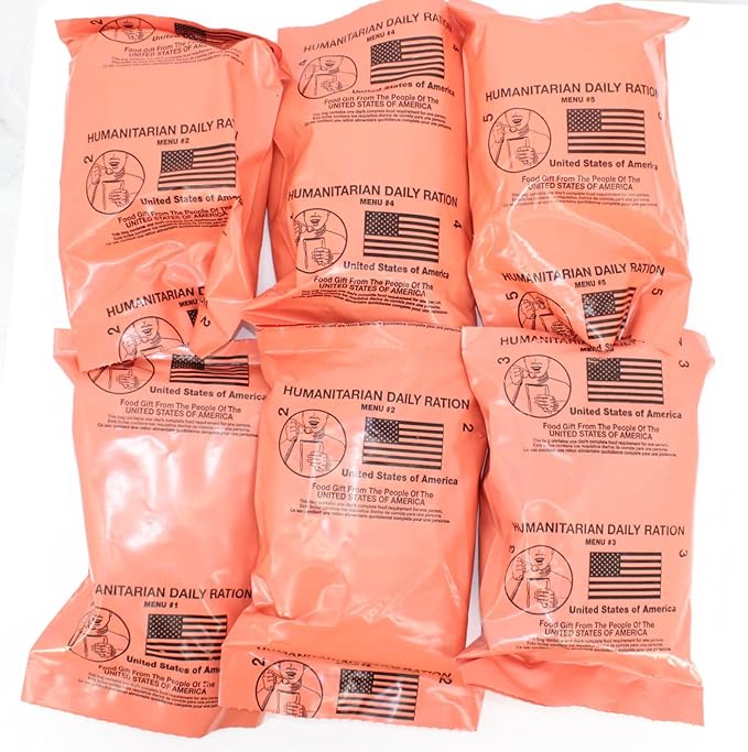 Ready to Eat Emergency Meal Kits - Humanitarian Daily Ration MRE Meals - Long Shelf Life Emergency Food Supply for Survival, Camping, and Emergency Preparedness