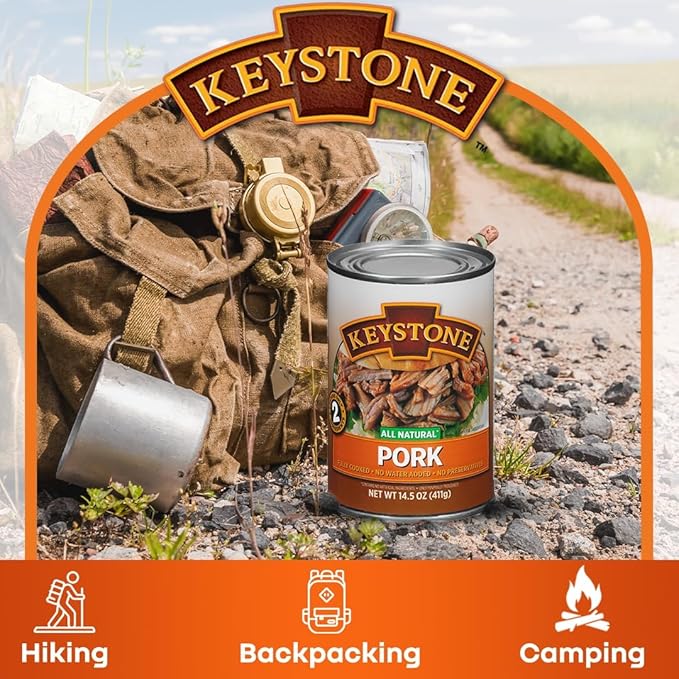 Keystone All Natural Sampler 5-Can Variety Canned Meat Pack | Heat and Serve Meat – (Beef, Chicken, Pork, Turkey (14.5 oz) & Ground Beef (14 oz) | Fully Cooked, Ready to Eat Canned Meat for Everyday Meals, Emergency, Camping, Pantry Staple 5 Years Shel...