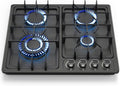 FVBADE 24inch 4 Burners Gas Cooktop Stainless Steel Built-in Gas Stove with NG/LPG Convertible Dual Fuel with Thermocouple Protection for Kitchen，Outdoor, Camping, RV