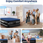 Twin XL Air Mattress with Built in Pump, Upgraded 80" Length, 18" Raised Twin Blow Up Mattress, Multi-Layer Leakproof & Support 500 lbs, 2-Min Fast Inflation Air Bed for Home Camping Guests