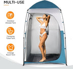 VINGLI 6.8FT Shower Tent, Large Instant Pop Up Shelter with Mesh Floor & Carrying Bag, Privacy Changing Room Tent for Toilet, Camping, Dressing, Lightweight & Sturdy, Easy Set Up