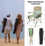 Camping Chair for Adults 350 LBS Support Camp Chair with Breathable Mesh Back Fabric with Arm Rest Cup Holder and Portable Carrying Bag