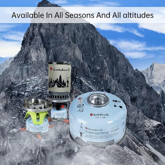 KOMAN Isobutane Fuel Canister 100 Gram Camping Stove Fuel Butane Propane Blend Camping Fuel Gas Canister Butane Fuel Canister Backpacking Stove Fuel (4 Pack)