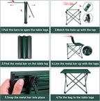 Tesouro Portable Camping Table,Folding Side Table Aluminum Top for Outdoor Cooking, Hiking, Travel, Picnic (Blackish Green-Medium)