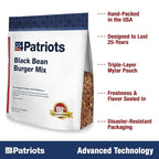 4Patriots Black Bean Burger Mix: Delicious Vegetarian Long-Lasting Survival Food Kit, 48 Servings