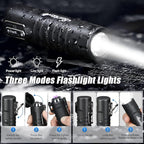 Scotte Plasma Windproof arc Lighter Electric Lighter and LED Flashlight - 2 in 1 (Black)/5-in-1 Magnesium Fire Starter for Emergency Survival Kits, Camping, Hiking, All-Weather Magnesium Ferro Rod