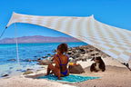Neso Grande Portable Beach Tent Sun Shelter - Lightweight Beach Shade Canopy - Easy Setup for Family Outings - Patented Reinforced Corners - UPF 50+ Sun Protection - 7ft Tall, 9 x 9ft