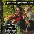 PEAK4RATION High Energy Bar | Compact Compressed Food Bar - Caramel Cinnamon 13728kcal | Long Shelf-Life Emergency Food Ration -12 Day Package 3kg (12x250g Metal Box) | Survival Preparedness Food Bar for Outdoor Camping, Crisis, Earthquake, Wildfire, H...