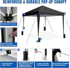 Yesker 10x10 Pop Up Canopy Tent UPF 50+ Waterproof Outdoor Canopy Portable Folding Easy Setup Gazebo Adjustable Height Instant Sun Shade Tent with Wheeled Bag for Events Parties Camping Patio, Black