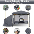 KAMPKEEPER 2 Person Canopy Side Tent, Camping Tent for 10x10 Canopies, Easy Up Cube Tents Gazebo Room with Mesh Window for Camping, Storage, Events(Canopy Not Included)