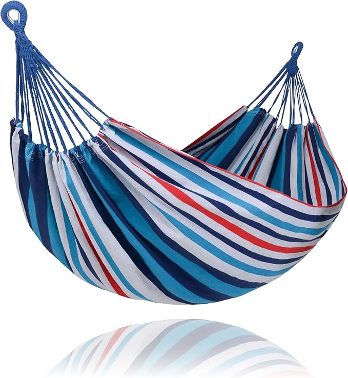 SUNCREAT Hammock Replacement for Stand, Double Hammock Without Stand, Ocean Stripes