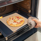 10 Inch Small Pizza Stone with Parchment Paper(50 pcs) for Camp Oven 10”x11”x0.5”, Garpernics Rectangular Cordierite Baking & Grilling Stone for Grills and Air Fryers Fit for Coleman Camp Oven