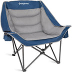 KingCamp Oversized XL Camping Chair, Heavy Duty 500lbs Folding Couch for Adults, Padded Large Comfortable Sofa Seat with Cooler Bag Cup Holder for Outdoor Sports Fishing Patio Lawn