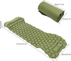 Camping Sleeping Pad Mat | 40D Nylon Fabric & TPU Laminate | Inflatable Cushion Mattress for Tent/Hiking/Travel | 2 - Way Valve, 700g Lightweight (Green)
