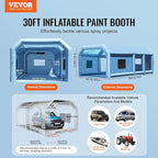 VEVOR Inflatable Paint Booth, Portable Car Paint Booth for Large Truck, 29.5 x 15.7 x 11.8 ft, with 950W+750W Powerful Blowers and Air Filter System, Van, Machinery