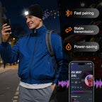 Bluetooth Beanie Hat with Light for Men, LED Beanie with Light Rechargeable, Headlamp Cap Wireless Headphones Built-in Speaker Mic Christmas Gifts for Teens Stocking Stuffers for Men Dad(Black)