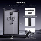 N-Type 16BB 200 Watt Solar Panel, 2×100W Solar Panels, 25% High Efficiency Monocrystalline PV Module,Compact Space-Saving for RV, Van, Marine, Cabin & Off-Grid 12/24VSystems